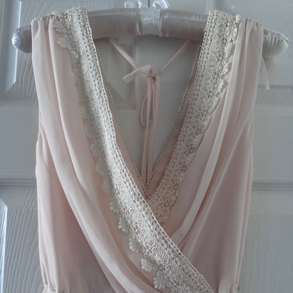 Cream midi dress with pockets